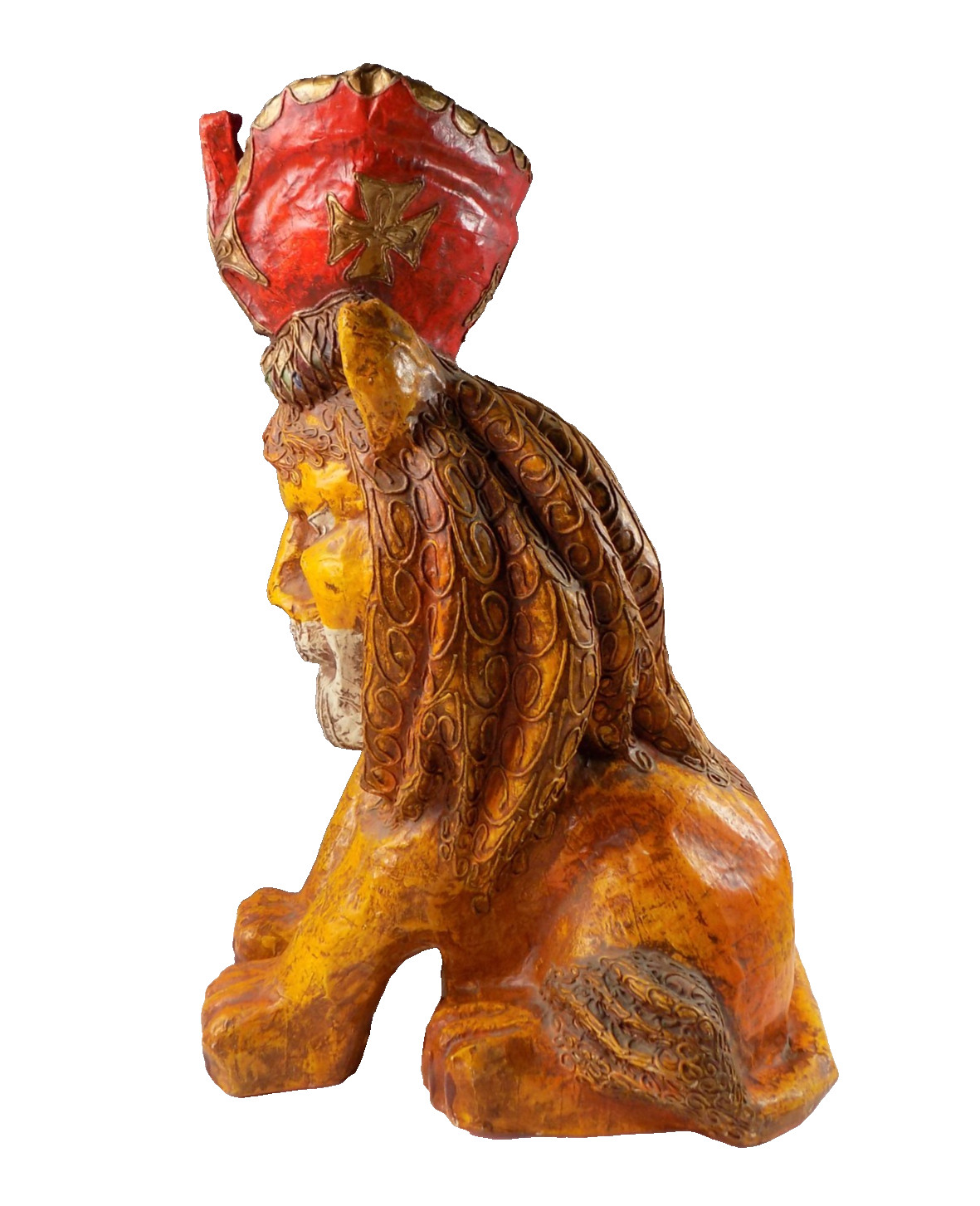 Jeanne Valentine Papier-Mache King Lion Sculpture Mexico Vintage 1960s MCM