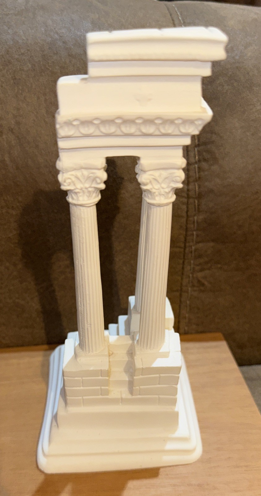 Ancient Greek Temple Ruins Corinthian Order Columns Cast Marble Statue Sculpture