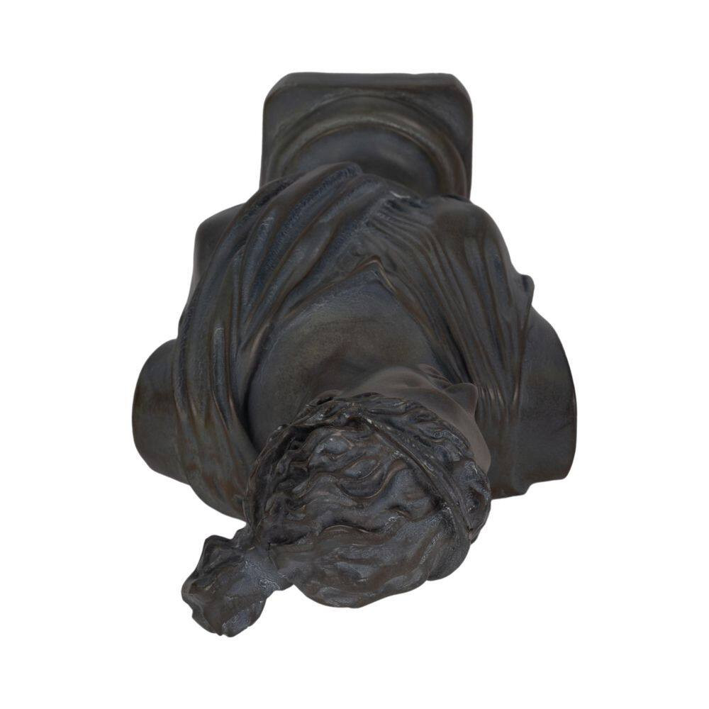 Bronze 6 In. X 12 In. Resin Grecian Bust Distressed Sculpture