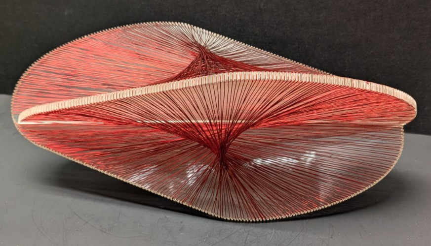 Rare MCM Art Sculpture Attributed to Ronald Fox Lucite & Copper Wire 14&Prime;L x 6&Prime;W