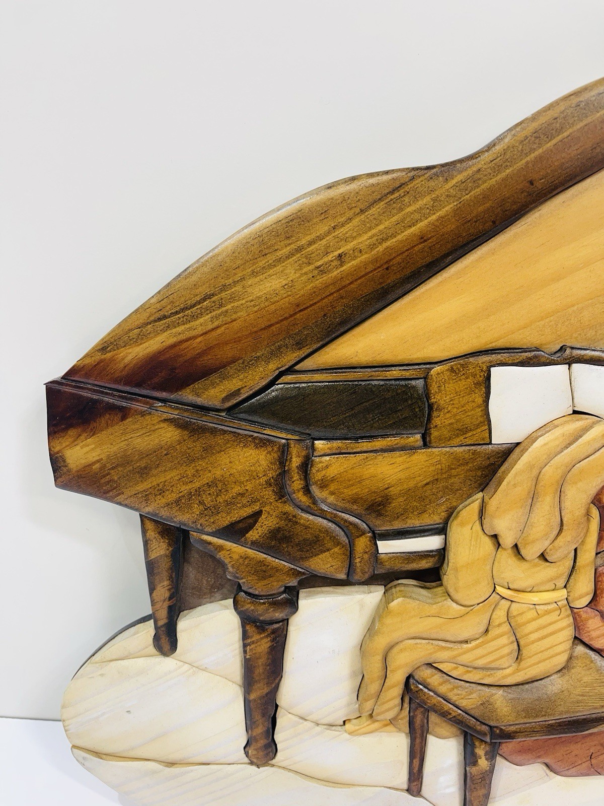 Intarsia – Wood Art – Piano Teacher Mother Child Girls Gift for Musician 15”