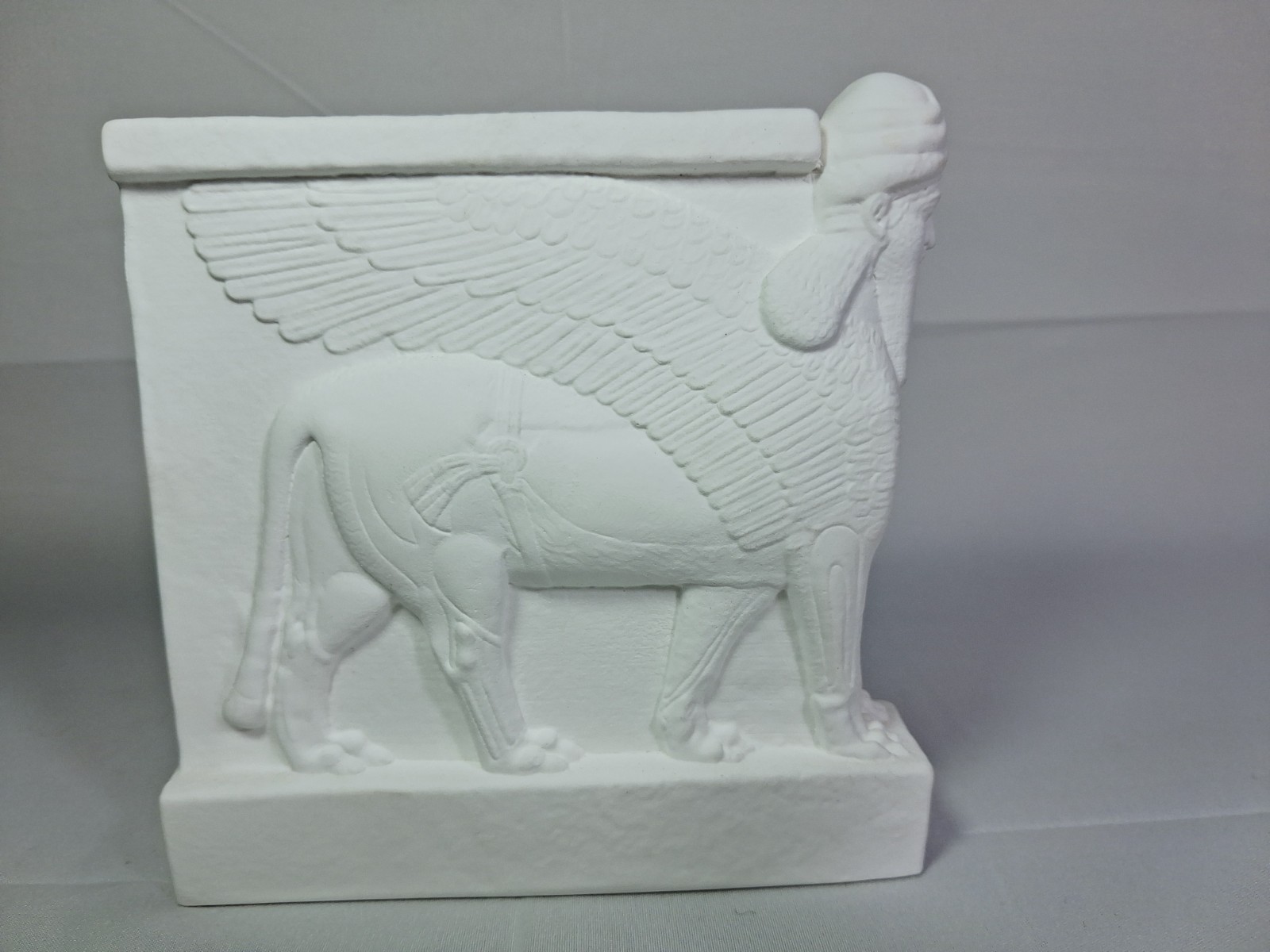 Lamassu Mesopotamia Mythological 3D Printed Statue Sculpture Pure White Nice