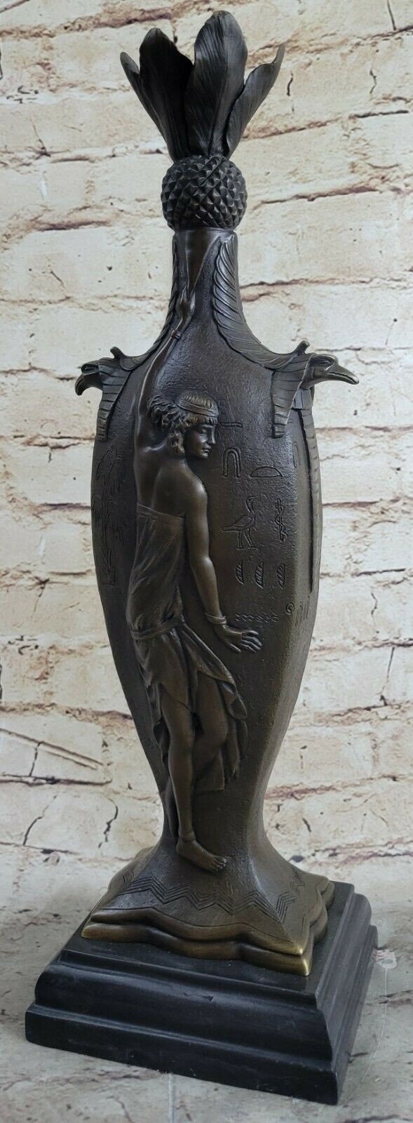 L@@K Stunning Vintage Bronze Art Nouveau/Deco Whimsical Lady Vase Sculpture Sale