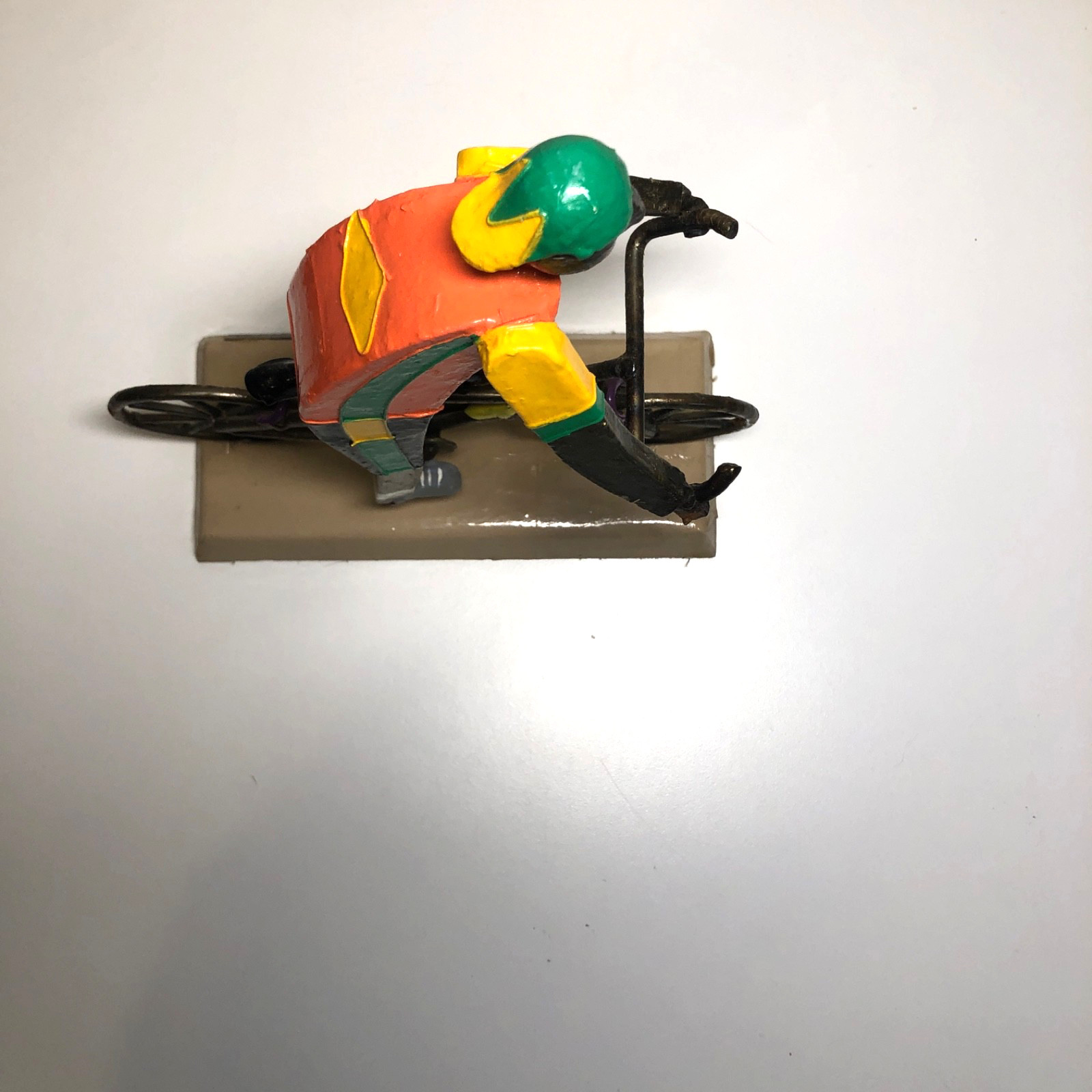 Vintage Manuel Felguérez Metal Art Sculpture Cyclist Bold Color 1960&rsquo;s Abstract