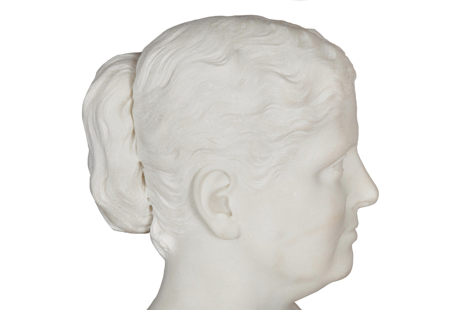 Rare American Marble Bust of Classical Woman by Thomas Ridgeway Gould