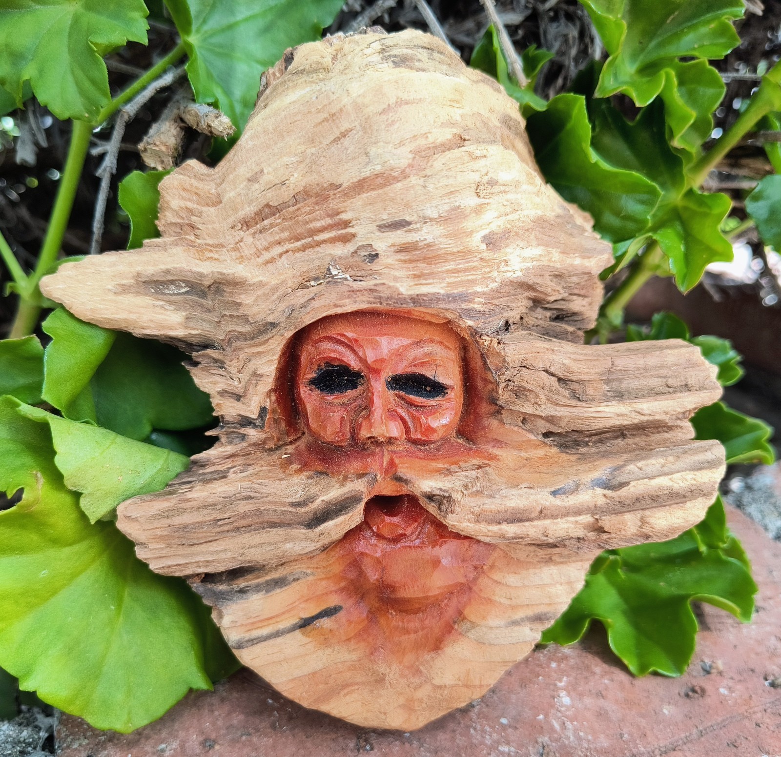Wood Spirit Carving- pine knot sculpture- Tree People- Forest Wizard- Folk Art