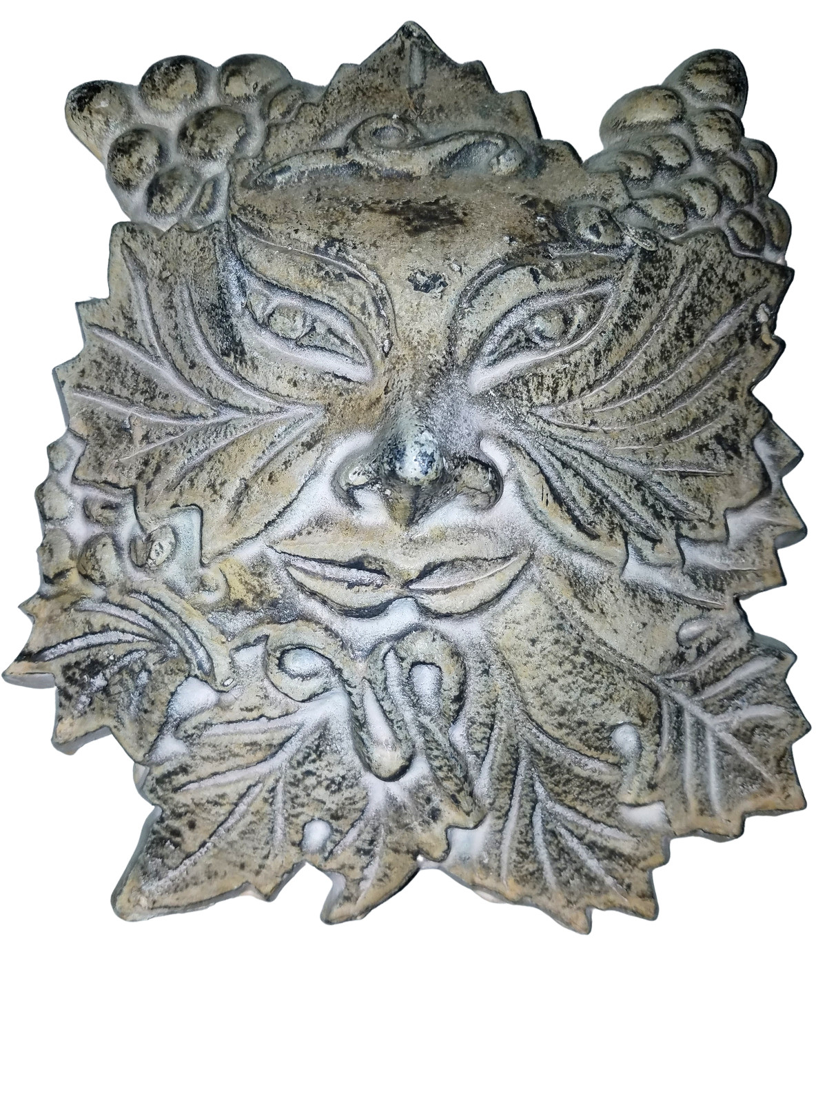 Set of 4 Handcrafted Metal Leaf Man Tree Man Greenman Hanging Wall Sculptures
