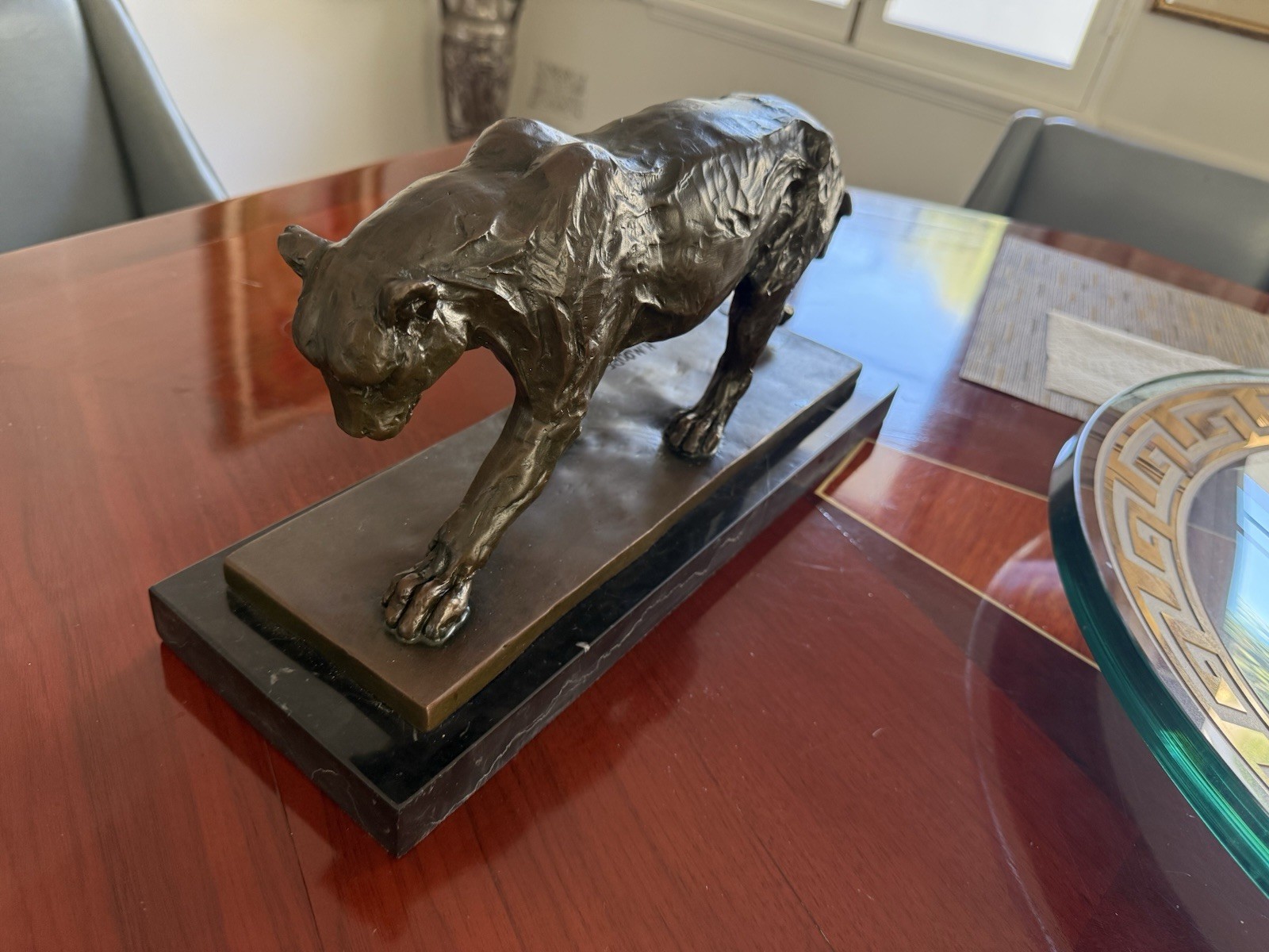 SIGNED HENRY MOORE (1898-1986) WALKING PANTHER BRONZE C 1930