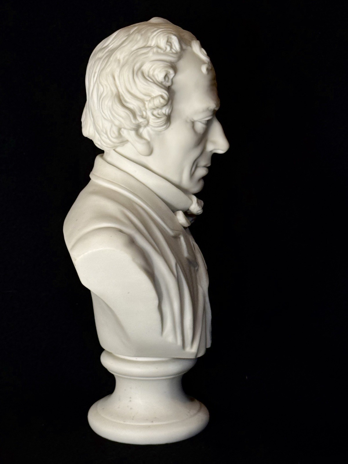 Rare Antique Parian BENJAMIN DISRAELI (1704-1881) Bisque Portrait Bust Statue