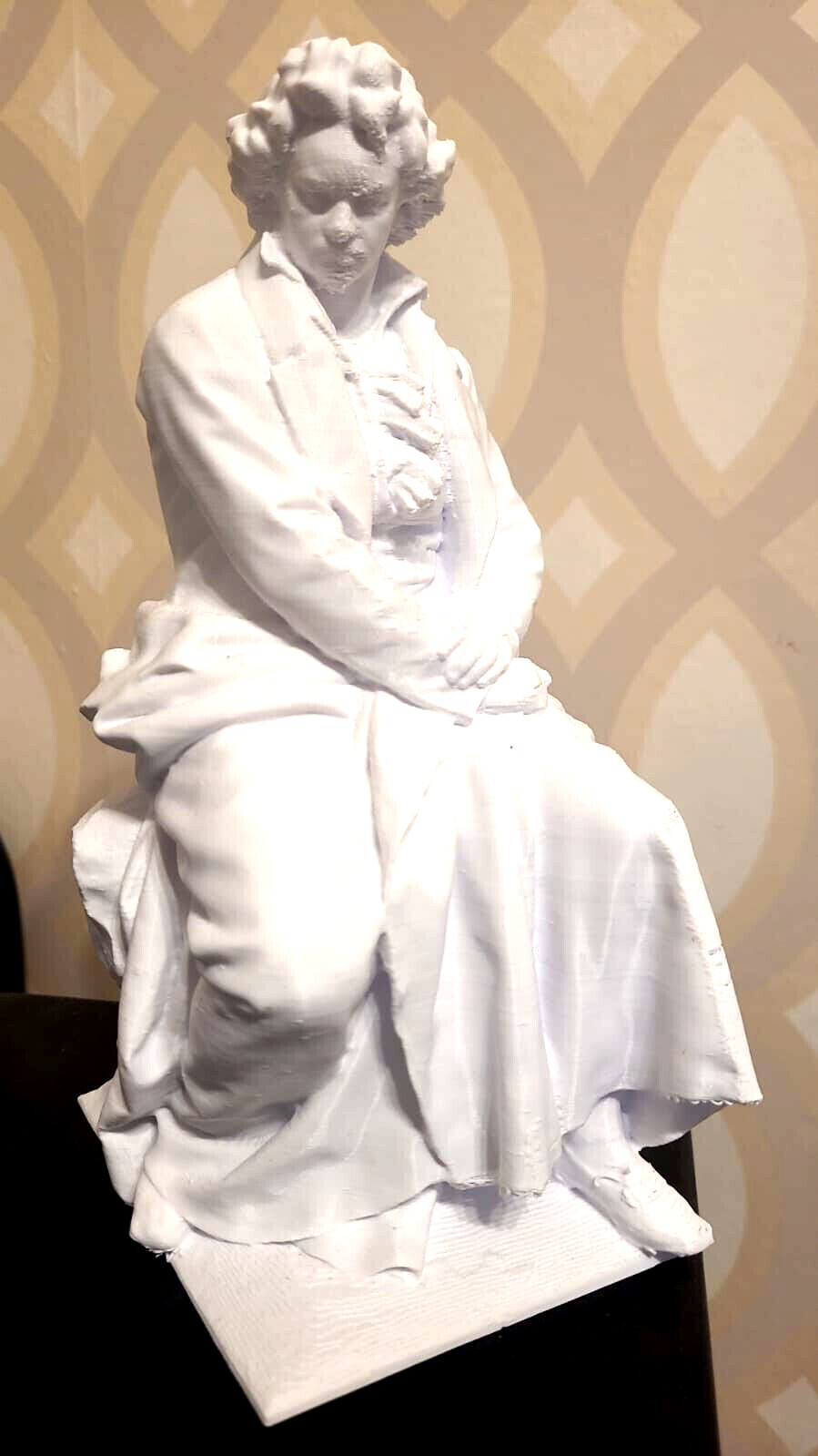 3D Printed Ludwig van Beethoven Statue – 20cm (8 inches) Tall – White PLA – High