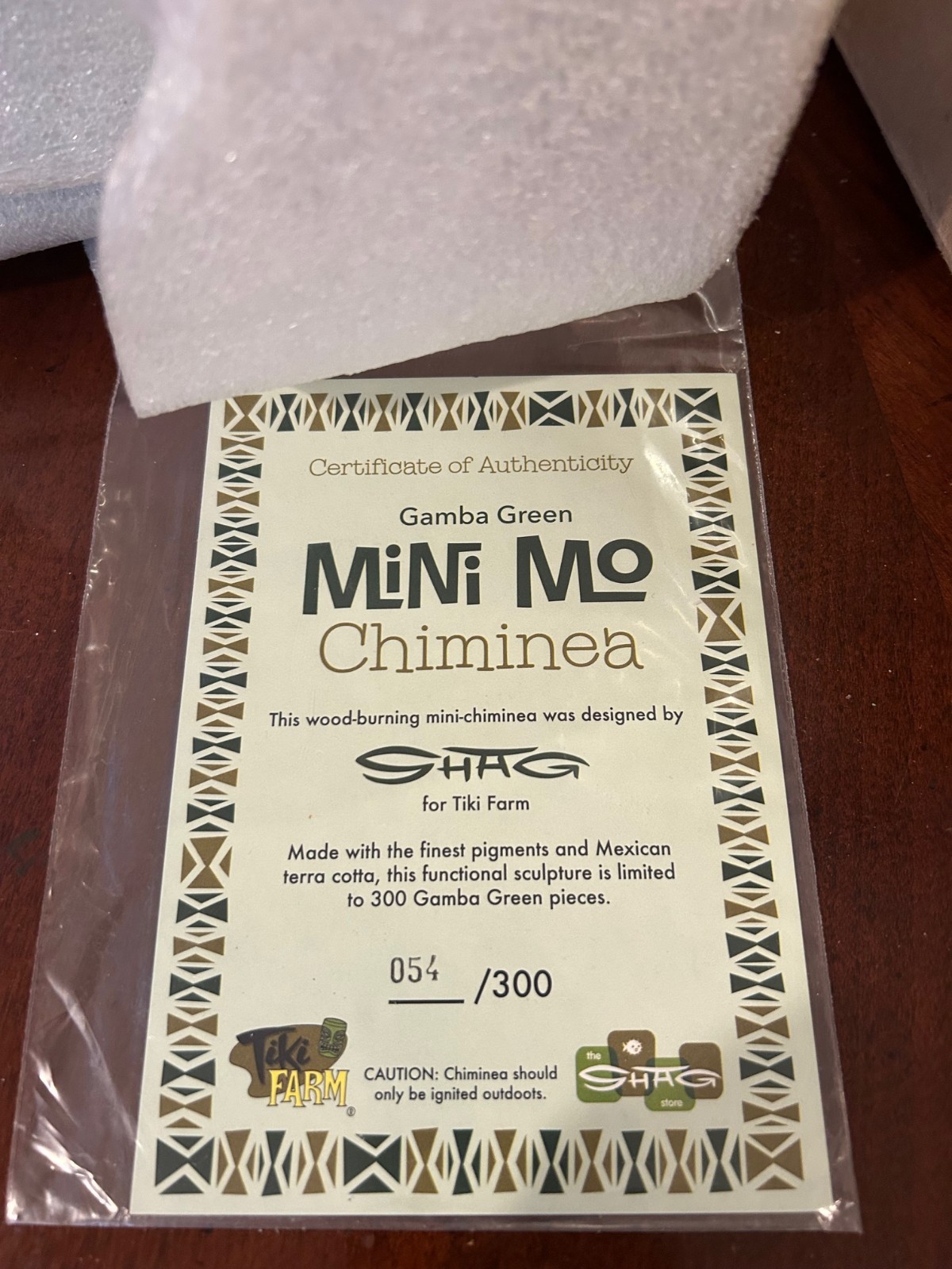 Shag « Mini Mo » Gamba Green Chiminea #54/300 – Tiki Farm