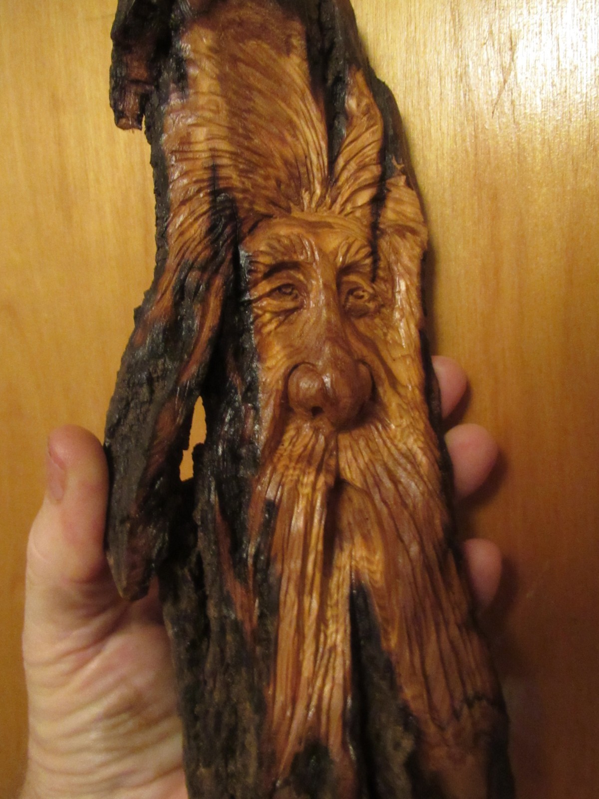 Wood Spirit Carving Wood Spirit Bark Spirit Tree Spirit Gnome Wizard #7