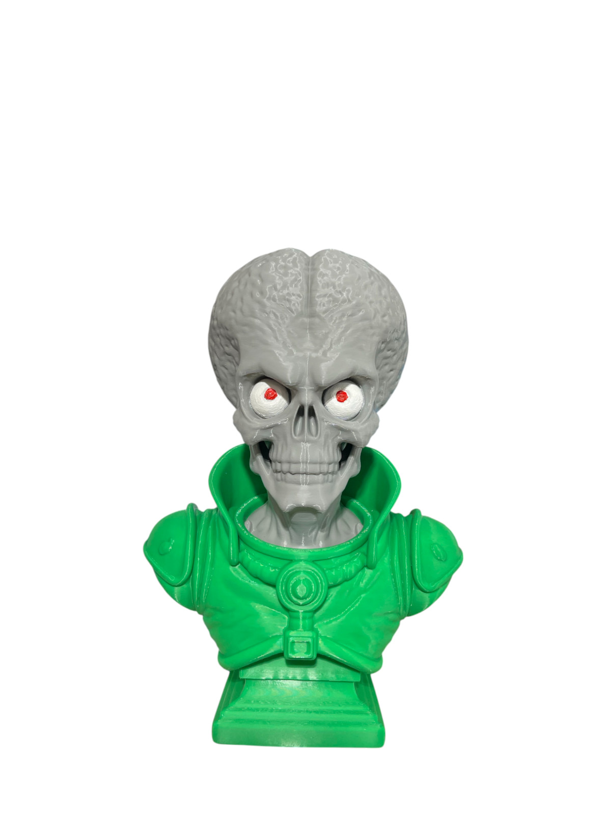 Large 12&Prime; Detailed Mars Attacks Alien Martian Sculpture Head Sci-Fi Décor Statue