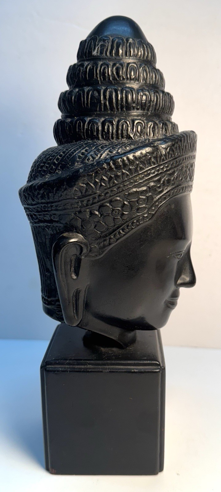 Ngyuen Thanh Le MCM Vietnamese Heavy Bronze Bust Sculpture Traditional Headdress