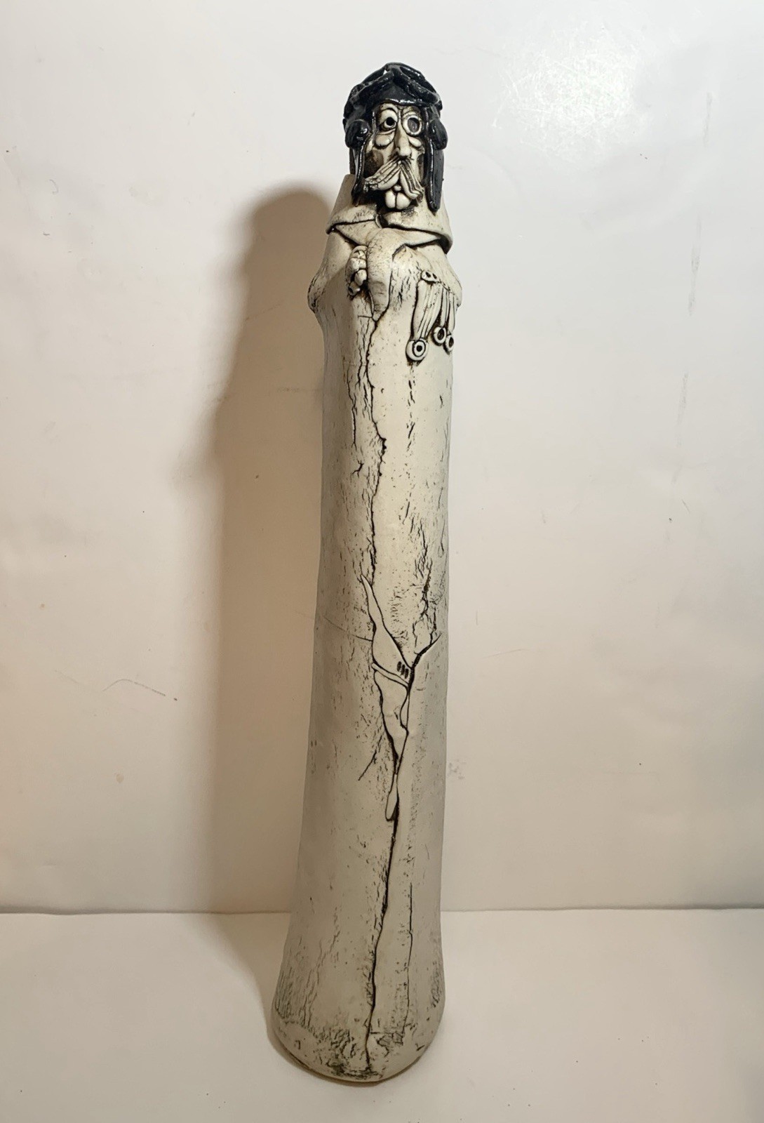 WWI Aviator James Robert (Bob) Black 1975 People Pot Sculpture 18&Prime;