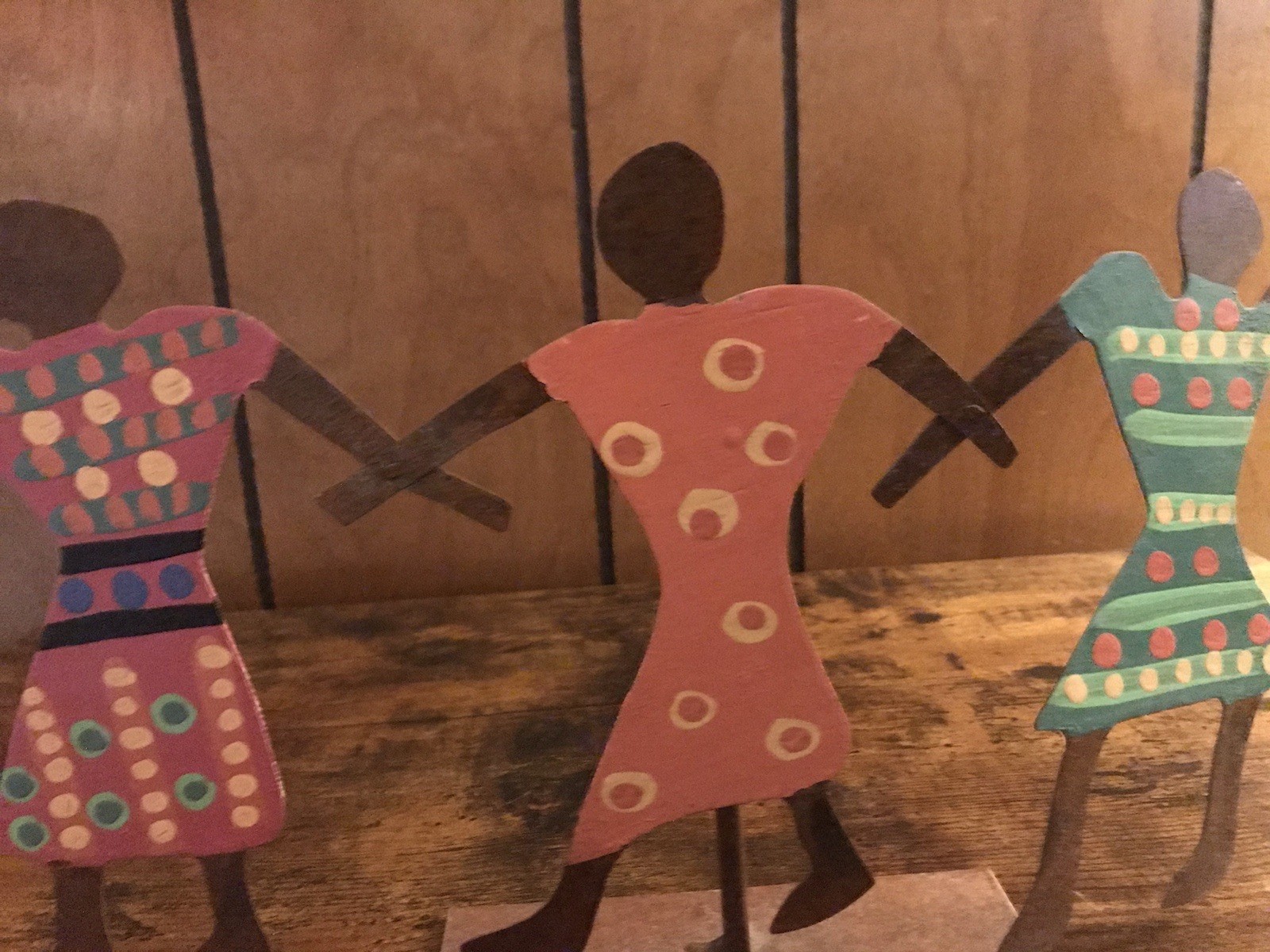 A Bill & Marcia Finks Primitive Folk Art Abstract Metal Sculpture “3 Girls”