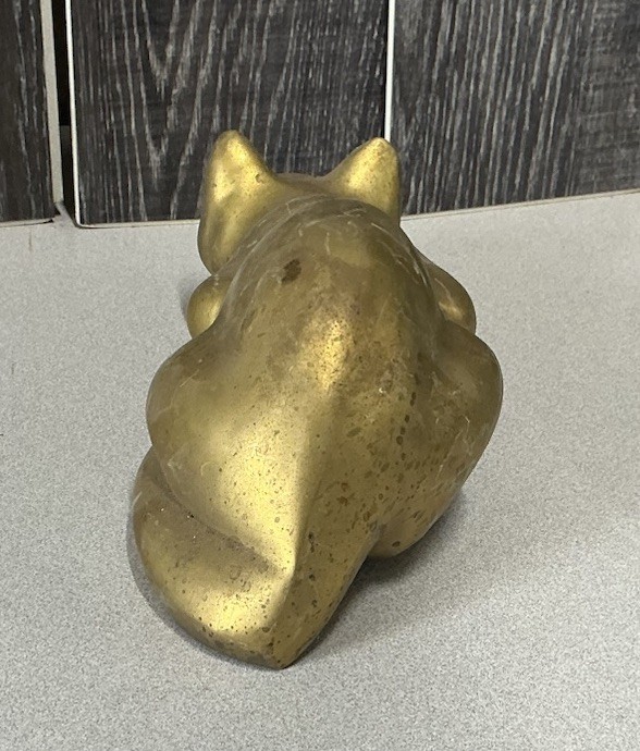 Vintage Mid-Century Brass Cat Figure Statue 11&Prime; India