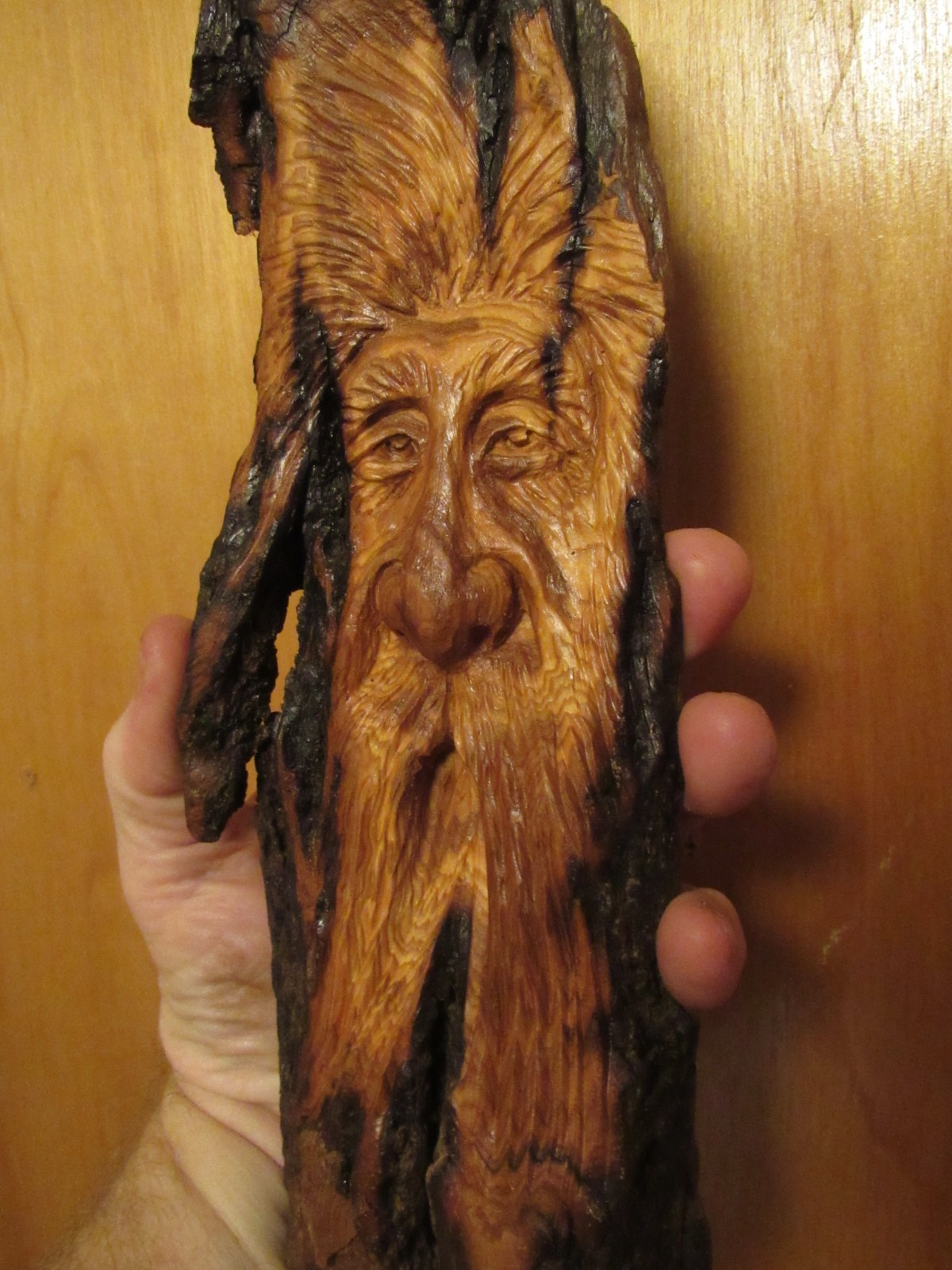 Wood Spirit Carving Wood Spirit Bark Spirit Tree Spirit Gnome Wizard #7