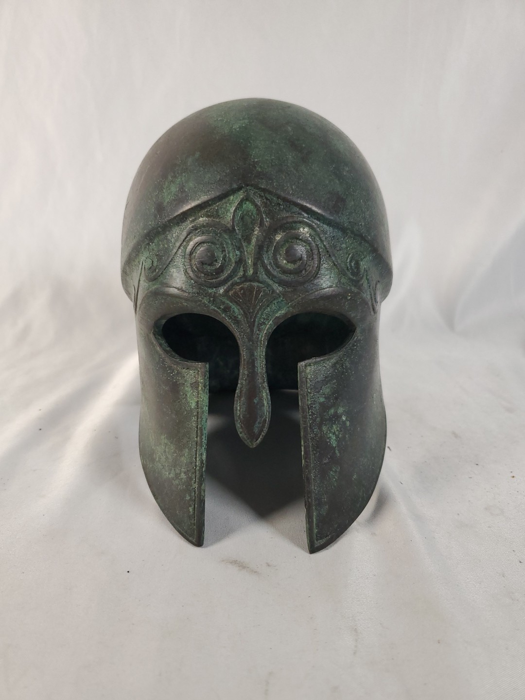 Ancient Greek Corinthian Helmet Real Bronze Metal Art Sculpture