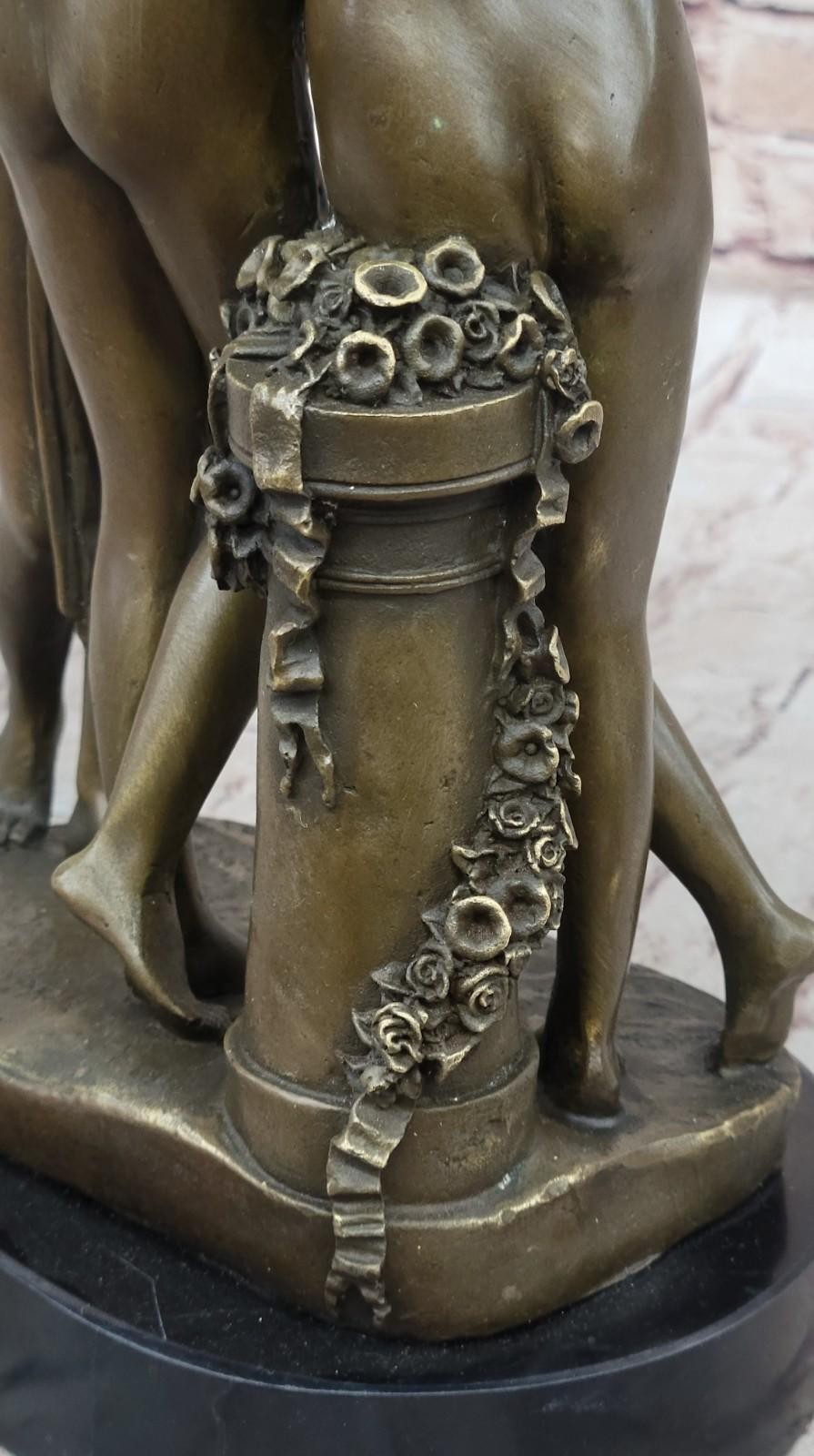 SIGNED: A.CANOVA. Bronze Sculpture 3 girls THE 3 GRACES BRONZE STATUE NUDE SALE