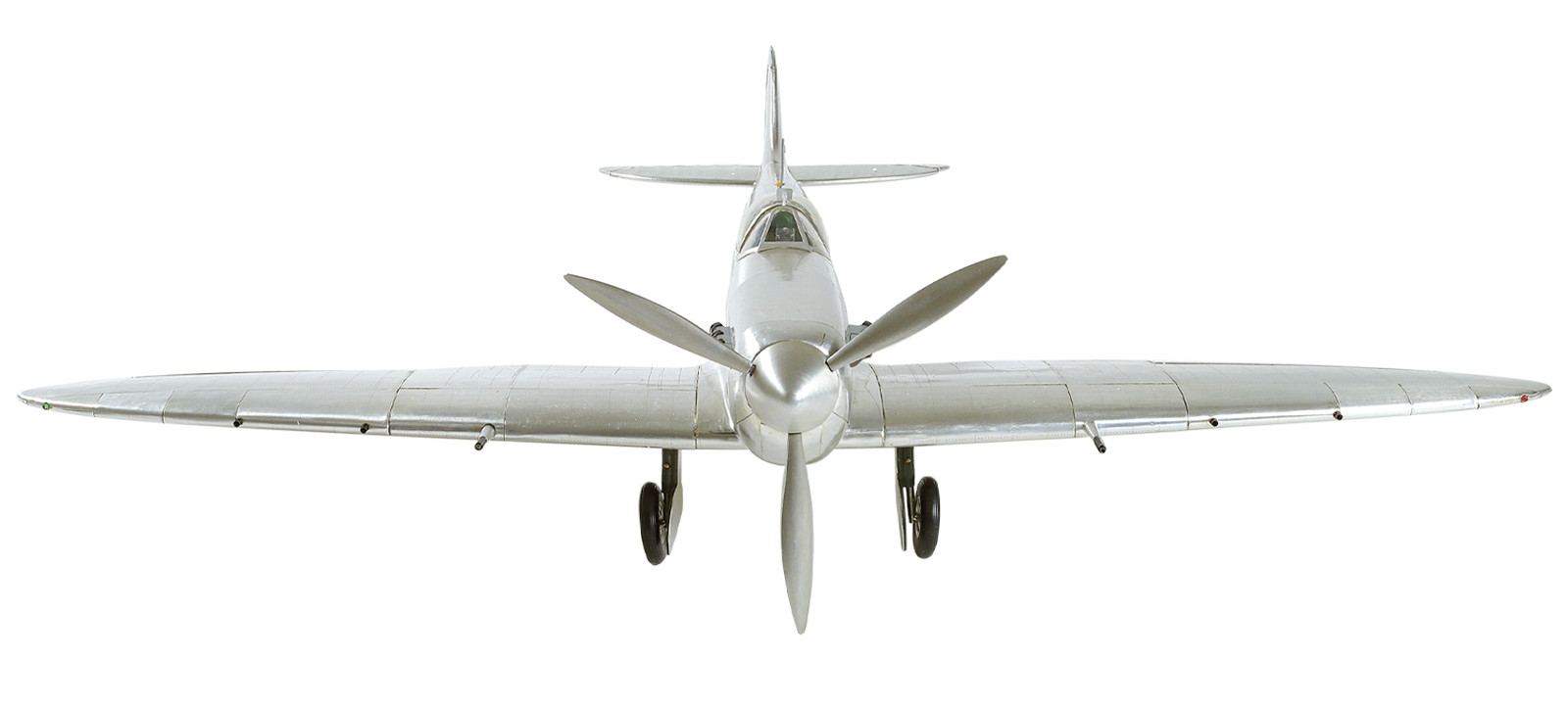 RAF Supermarine Spitfire Aluminum Airplane Model 24&Prime; Wooden Stand Aircraft Decor