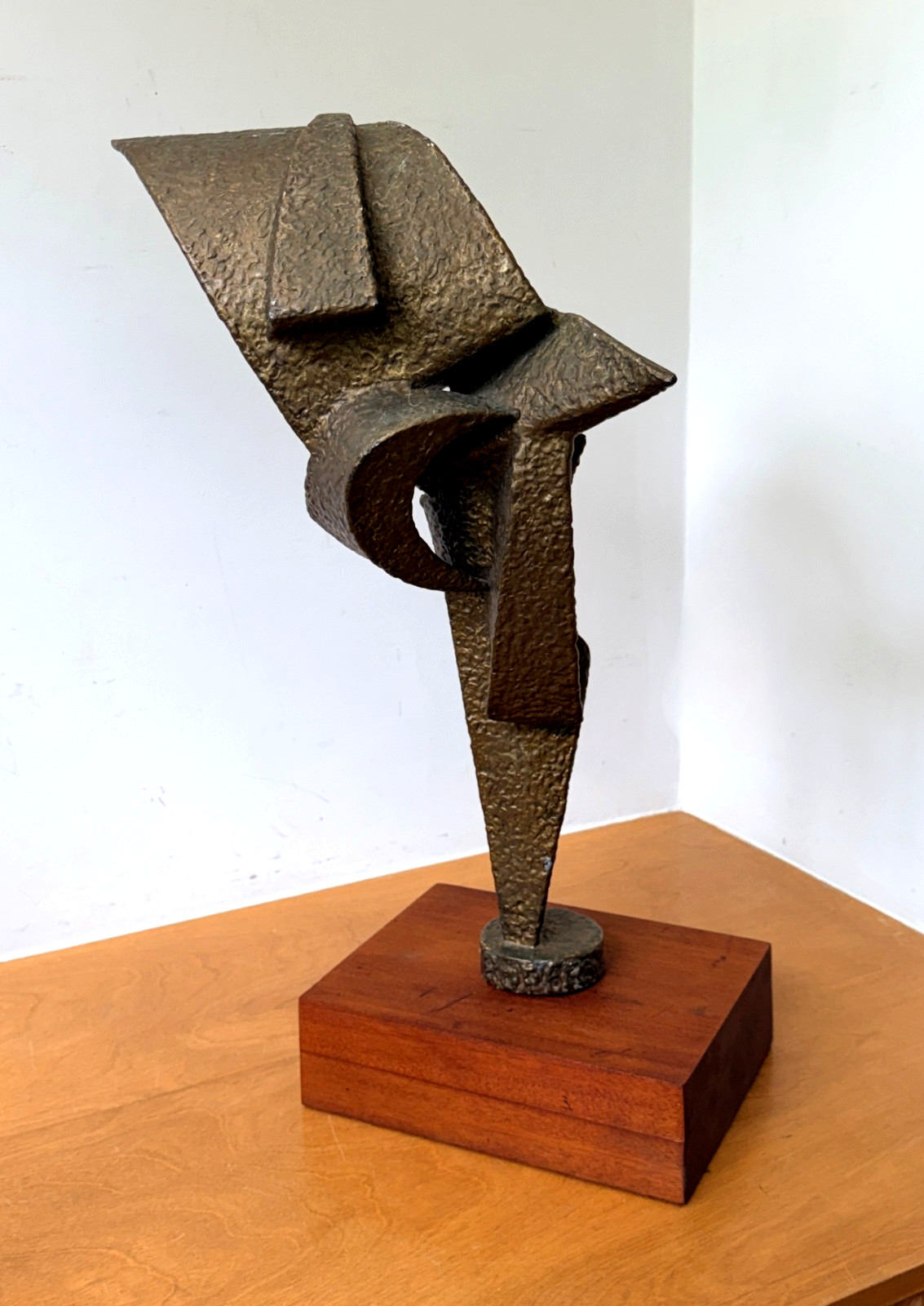 1960s John Roper Brutalist Abstract Metal New York Art Sculpture Statue Vtg Mcm