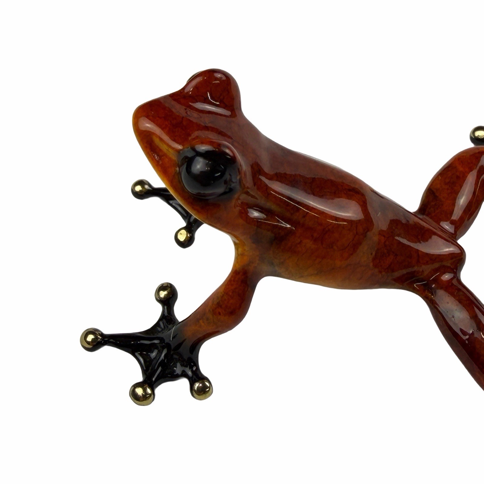 Sunset Frogman Mini Bronze Sculpture by Tim Cotterill 3.75” Frog Red