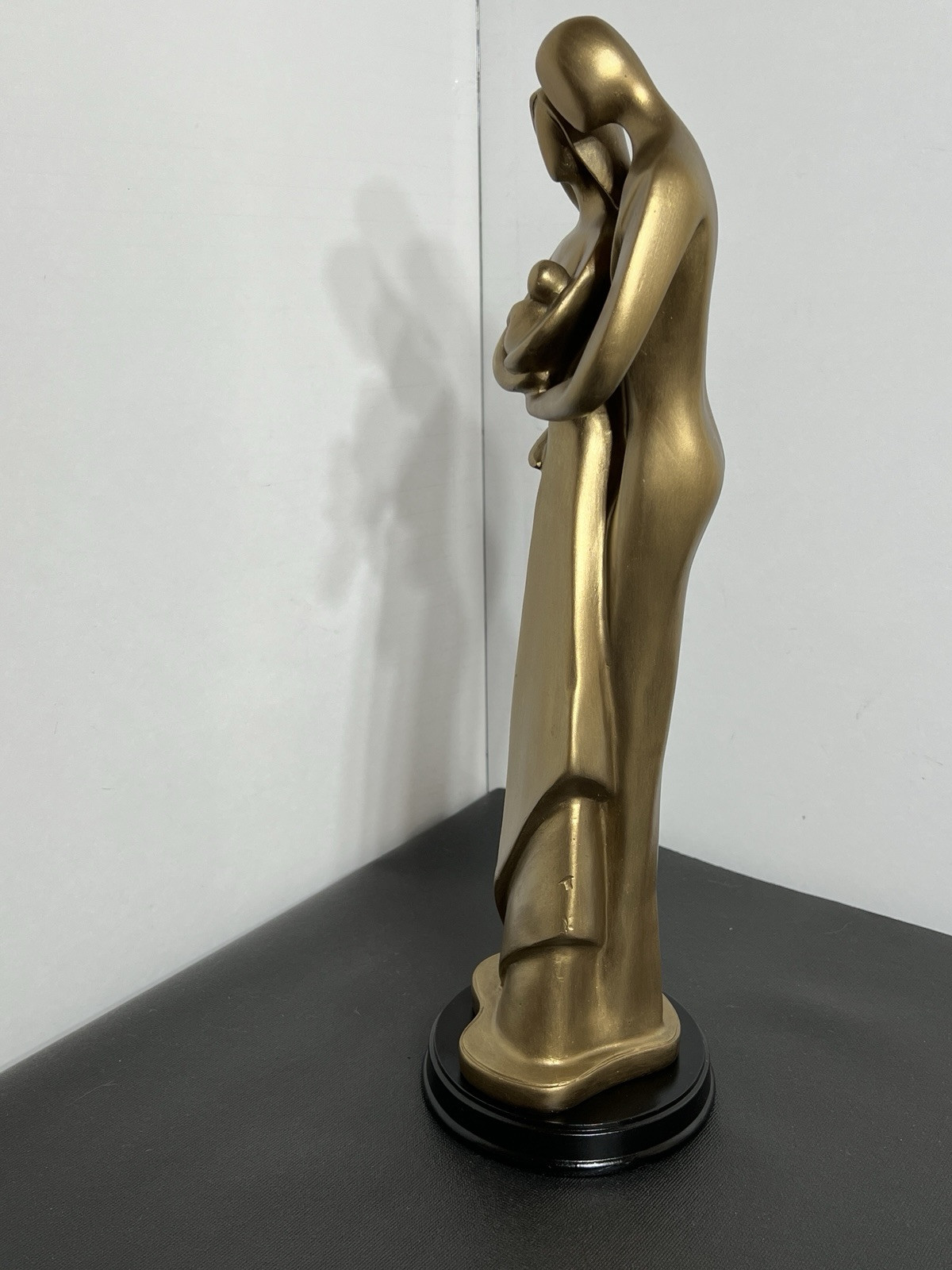 Romantic Art Deco Abstract Sculpture 15” Family Of Family of 3 Bronze Color