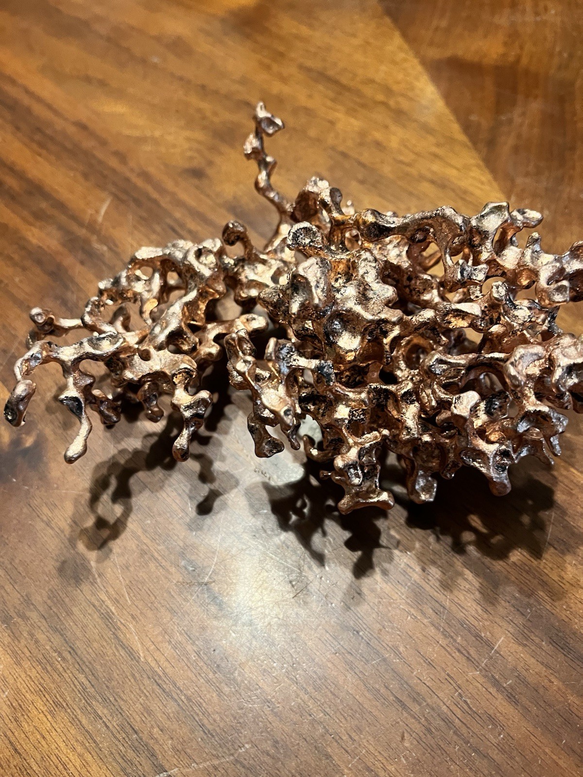 Copper Coral Hand Poured Copper Art Piece Abstract Sculpture Modern Art