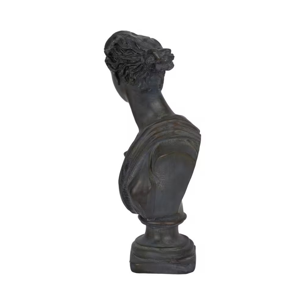 Bronze 6 In. X 12 In. Resin Grecian Bust Distressed Sculpture