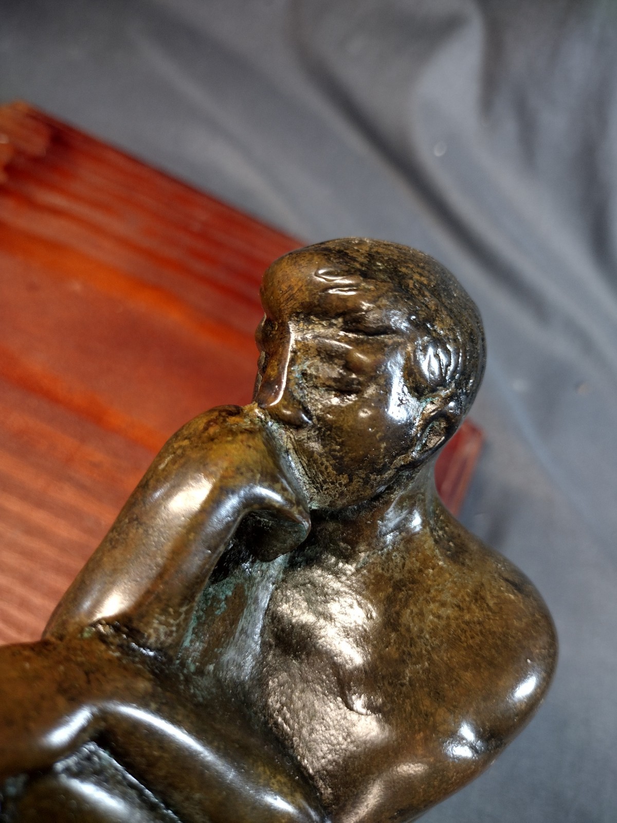 MCM Auguste Rodin The Thinker Statue Heavy Cast Bronze Alloy Seated Man Sculptur