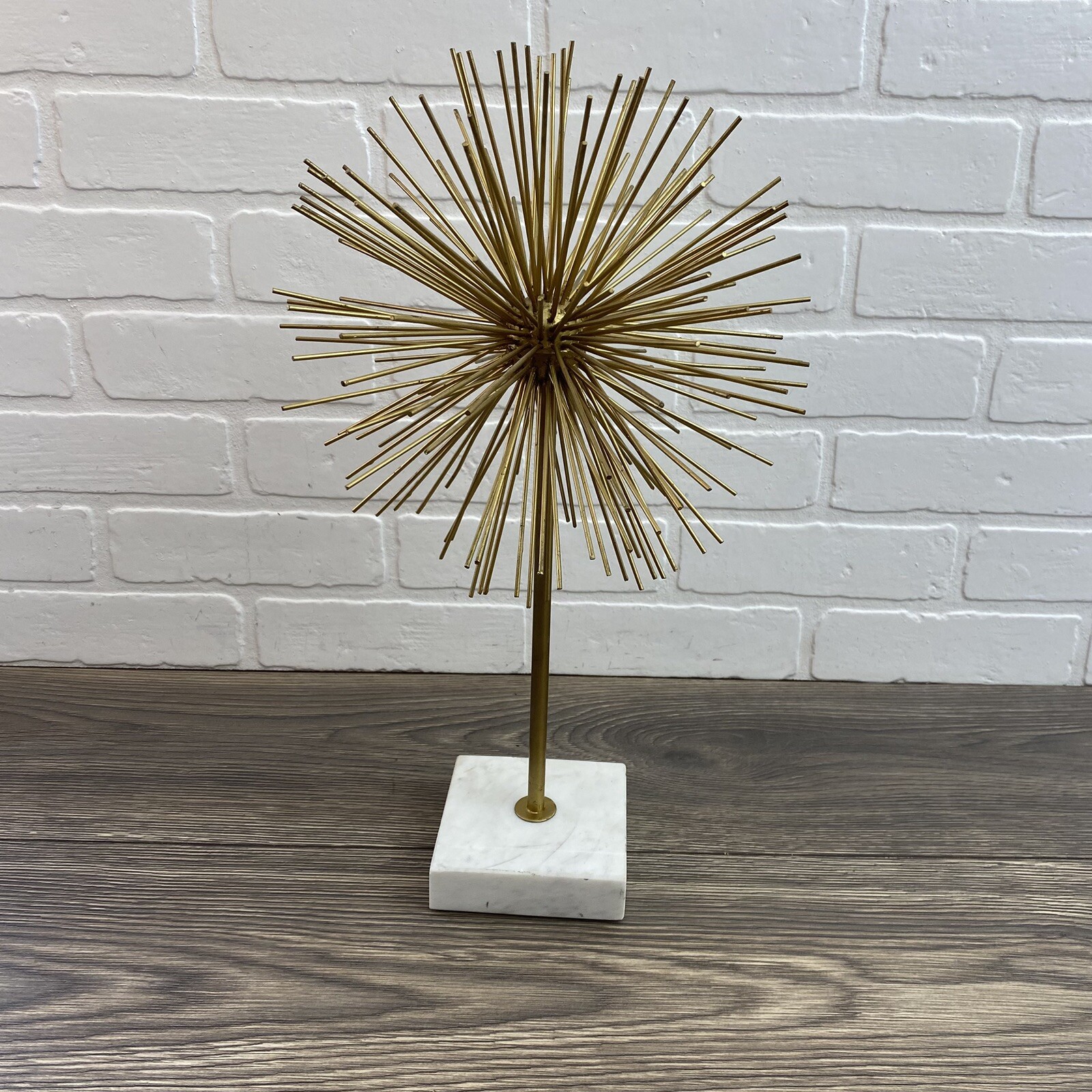 Tozai – Sunburst Starburst Sculpture – Marble Base – 17” Tall MCM Retro