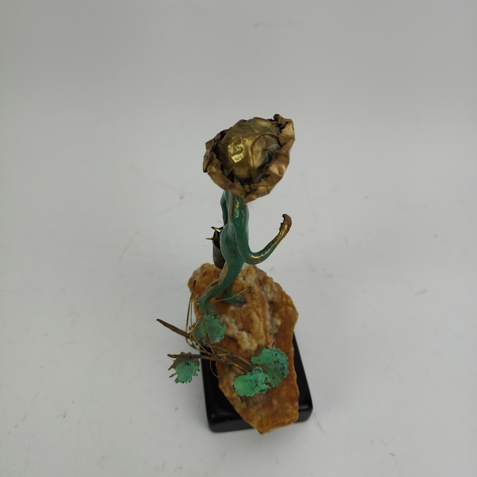 Malcolm Moran Bronze Sculpture Fishing Boy Figurine Signed MCM Art Vintage 1972