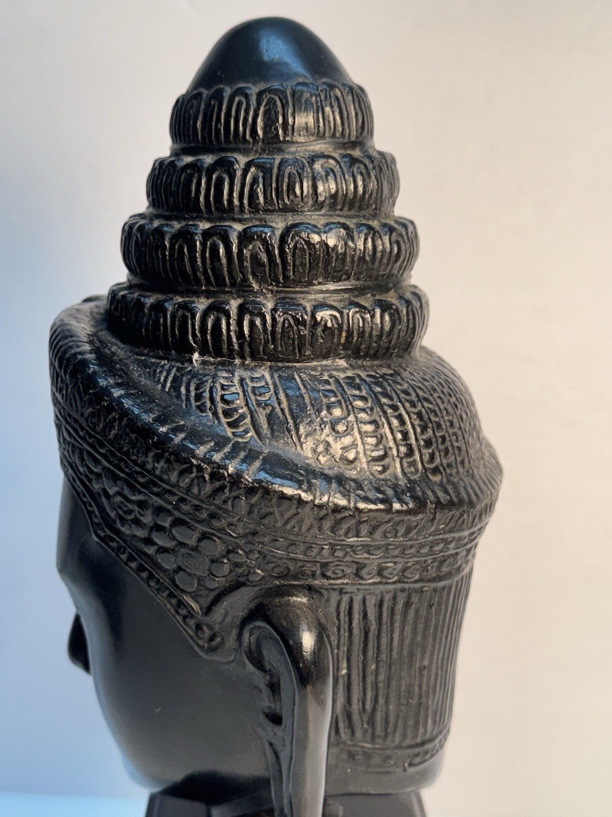 Ngyuen Thanh Le MCM Vietnamese Heavy Bronze Bust Sculpture Traditional Headdress