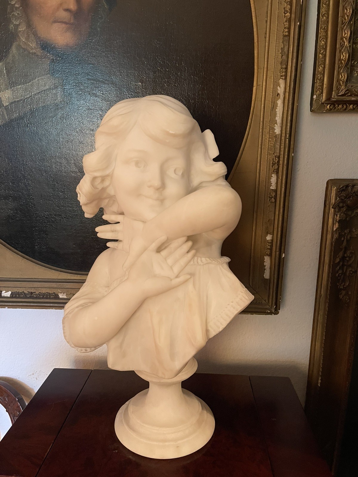 Antique 19th/20thC Victorian Marble Bust/Statue Of A Young Girl – A. Cipriani