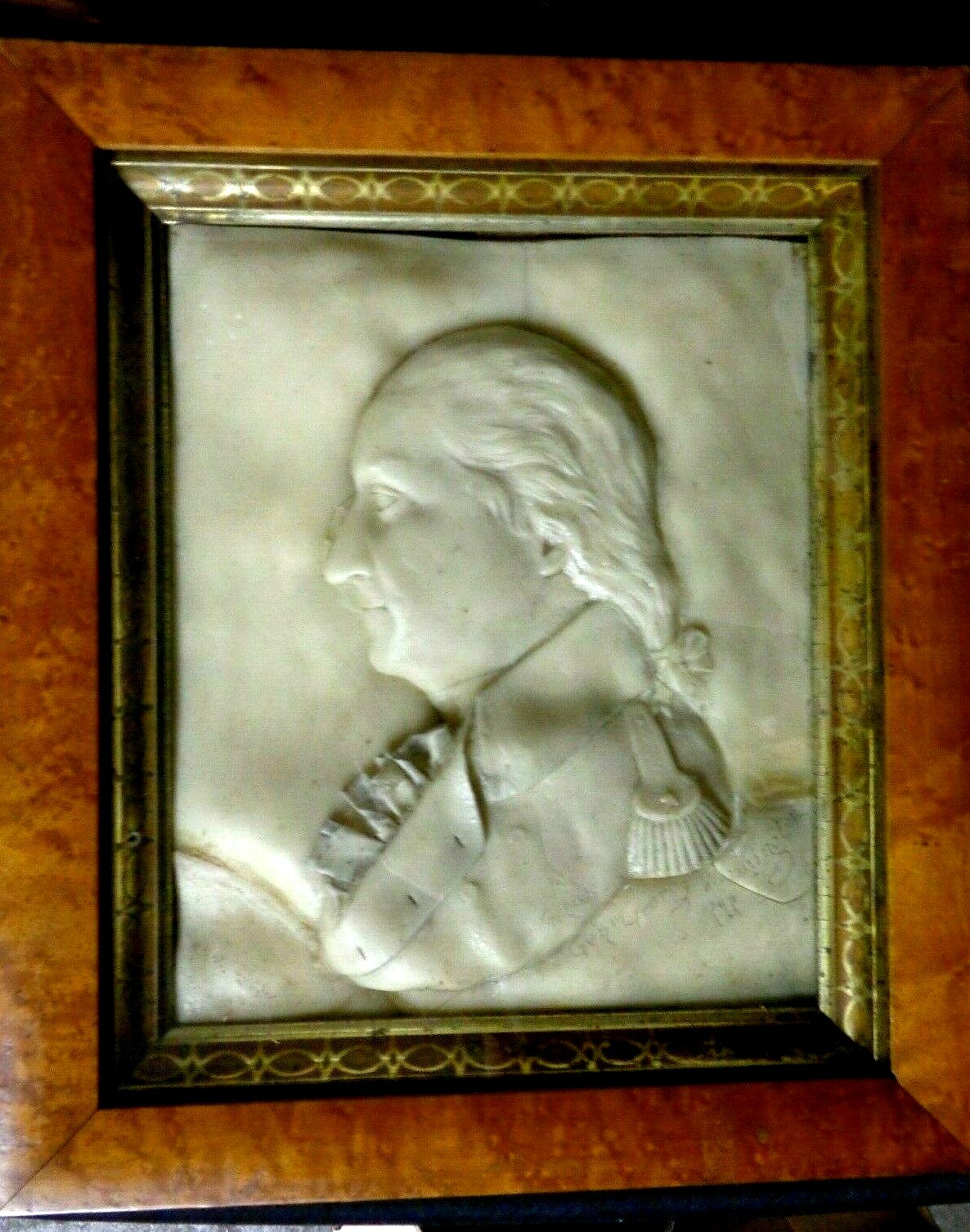 1797 GENERAL GEORGE WASHINGTON WAX PORTRAIT George Rouse Signed Framed Art USA