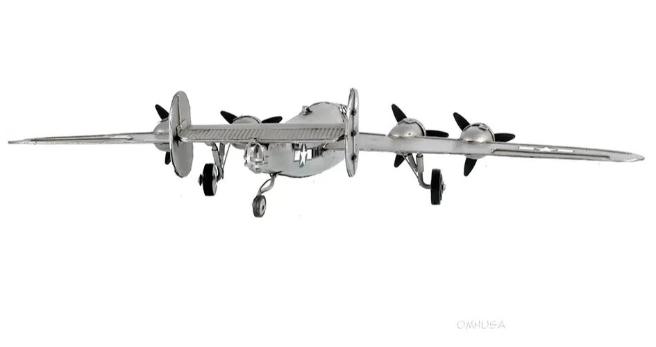 Consolidated B-24 Liberator 1941 Bomber Metal Model 13.25&Prime; WWII Airplane Decor