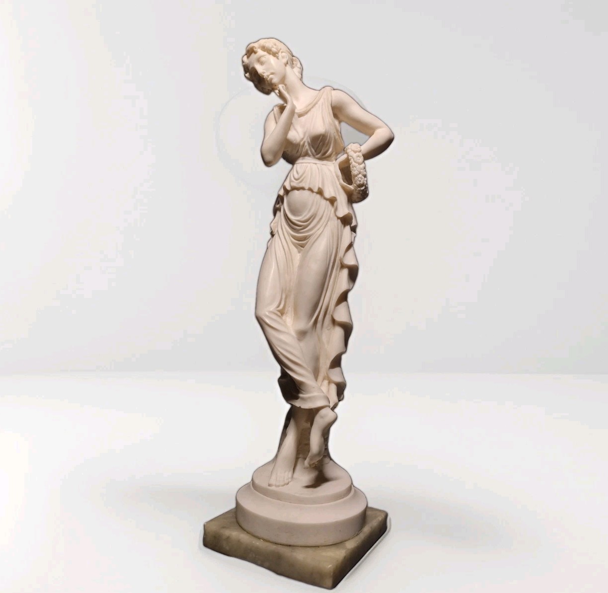 17&Prime; Antonio Canova Dancer Neoclassical Cast Marble Vintage Female Statue Italy