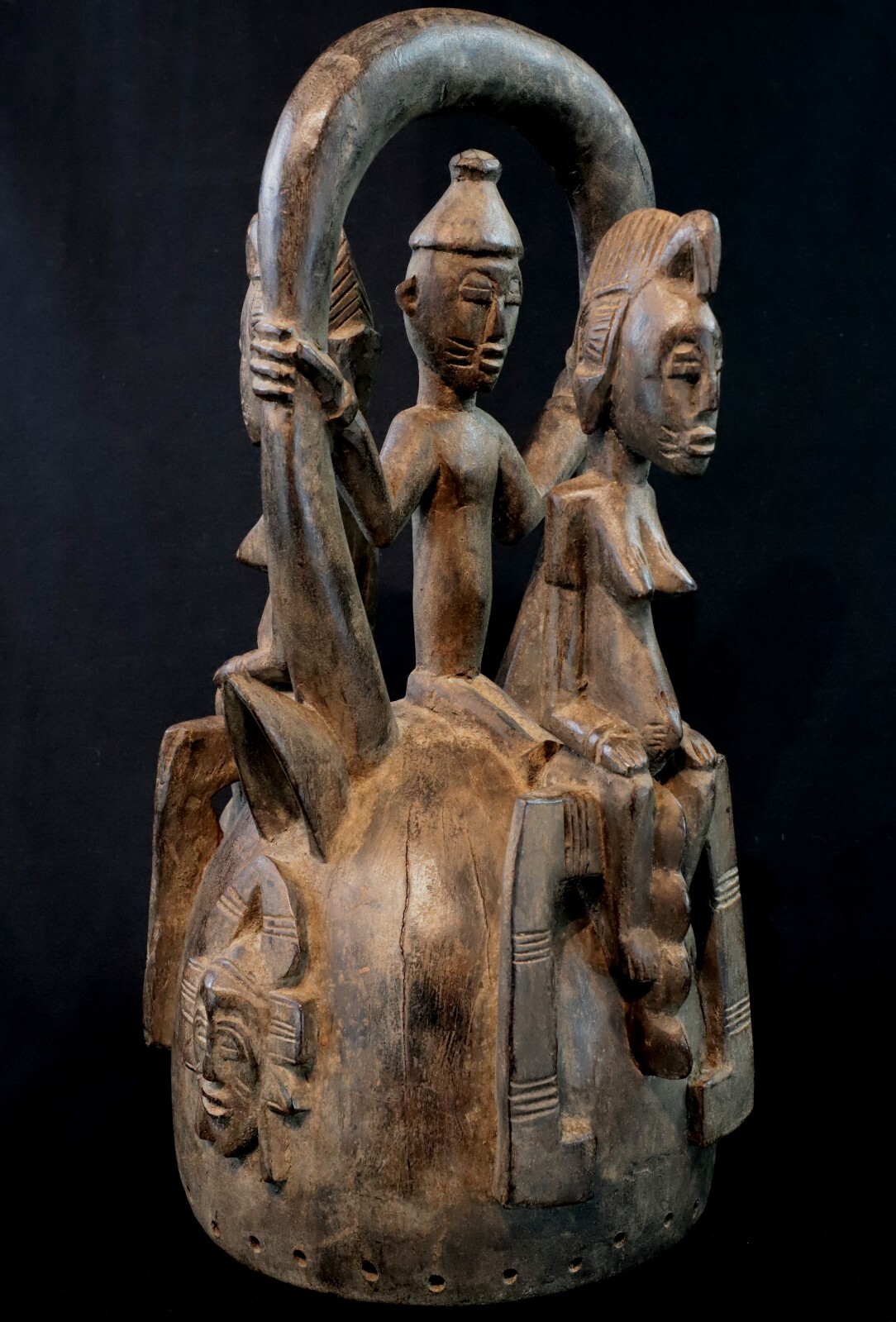 Art African – Glam Deco Helmet Crested Senoufo Senufo – Ivory Coast – 49 CMS