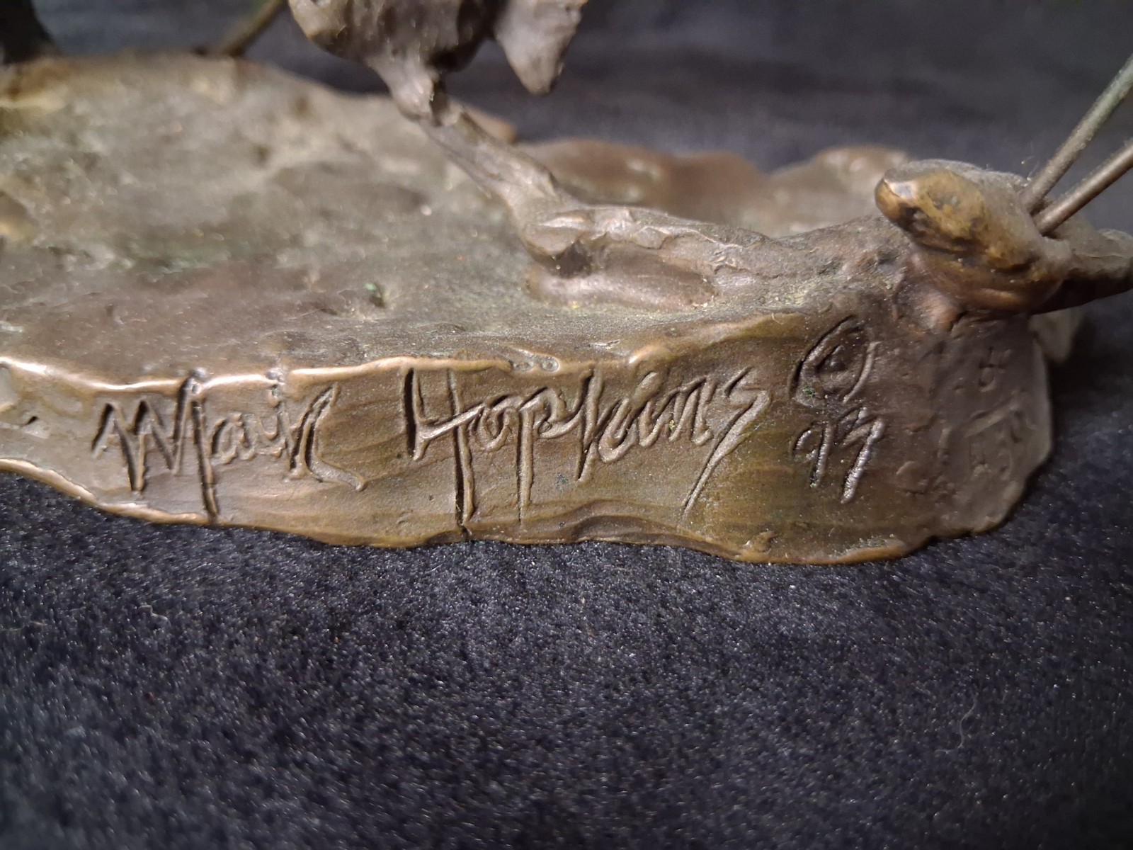 Mark Hopkins Bronze “Fishing Hole” 1997 Signed Limited Edition Sculpture