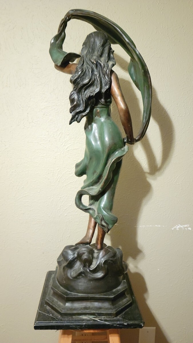 L&rsquo;Aurore By G. Mancini Statue With Marble Base After Auguste Moreau