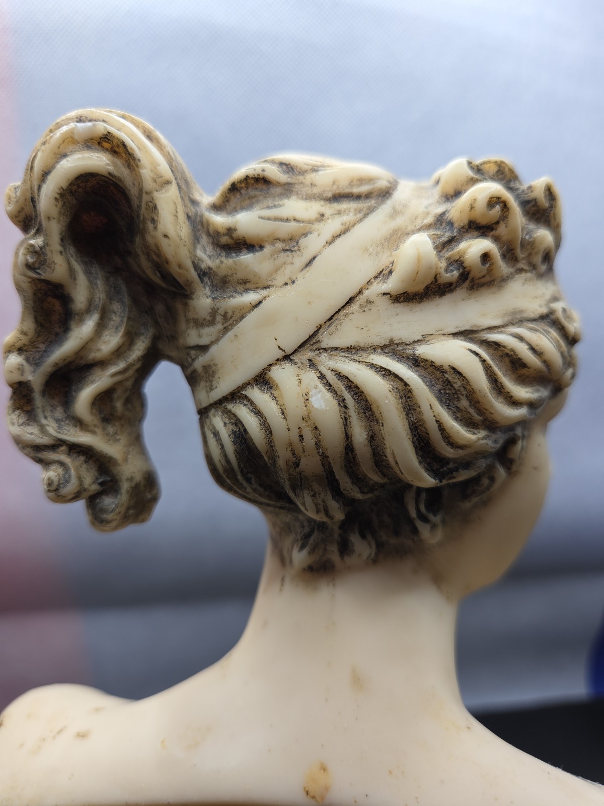 A Santini Paolina Bust Vintage Neoclassical Sculpture Marble/Alabaster Resin