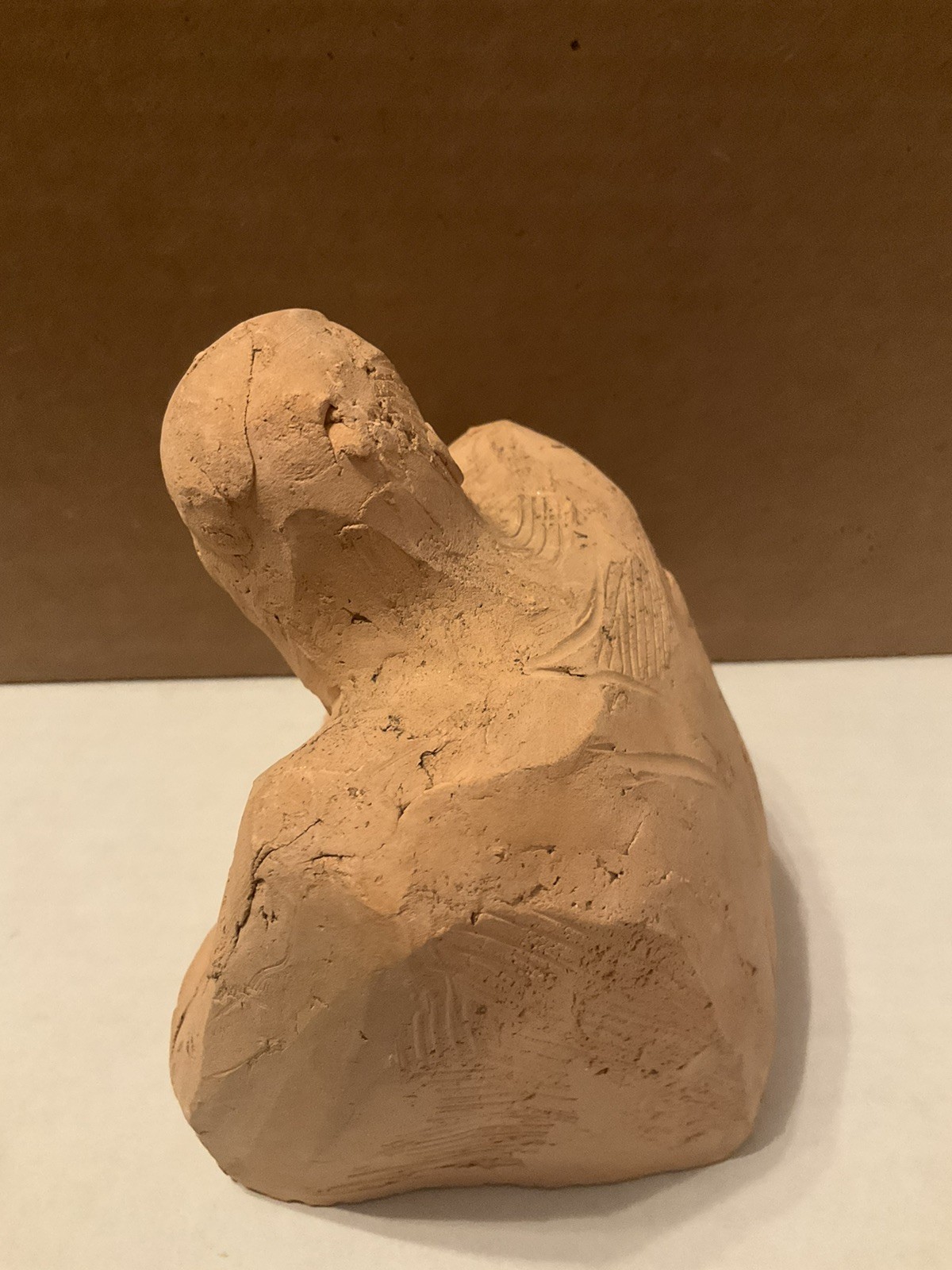 Louis Slobodkin Signed Terra Cotta Sculpture 1930s Bust Of Man Thinking Signed