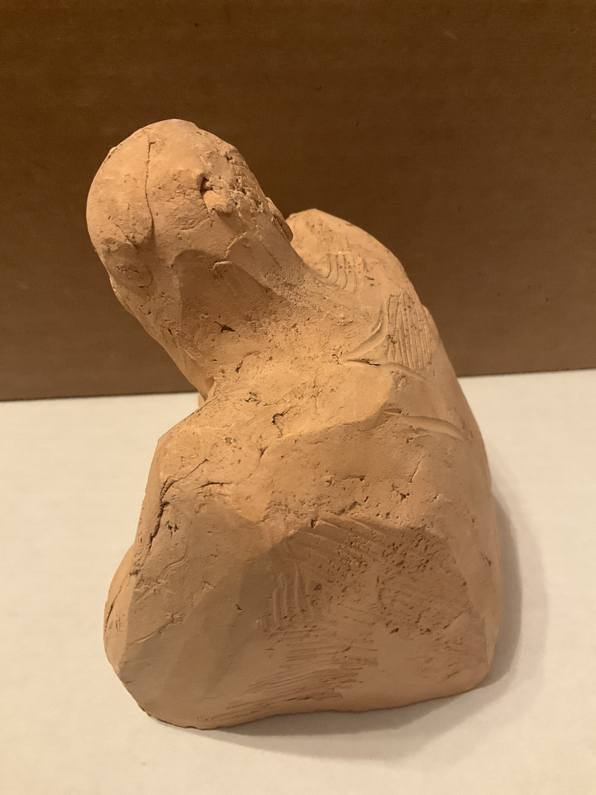 Louis Slobodkin Signed Terra Cotta Sculpture 1930s Bust Of Man Thinking Signed