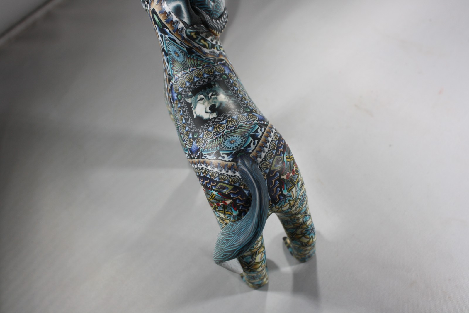 JON STUART ANDERSON 5.5&Prime; WOLF FIMO 2019 Intricate Polymer ARTIST Sculpture