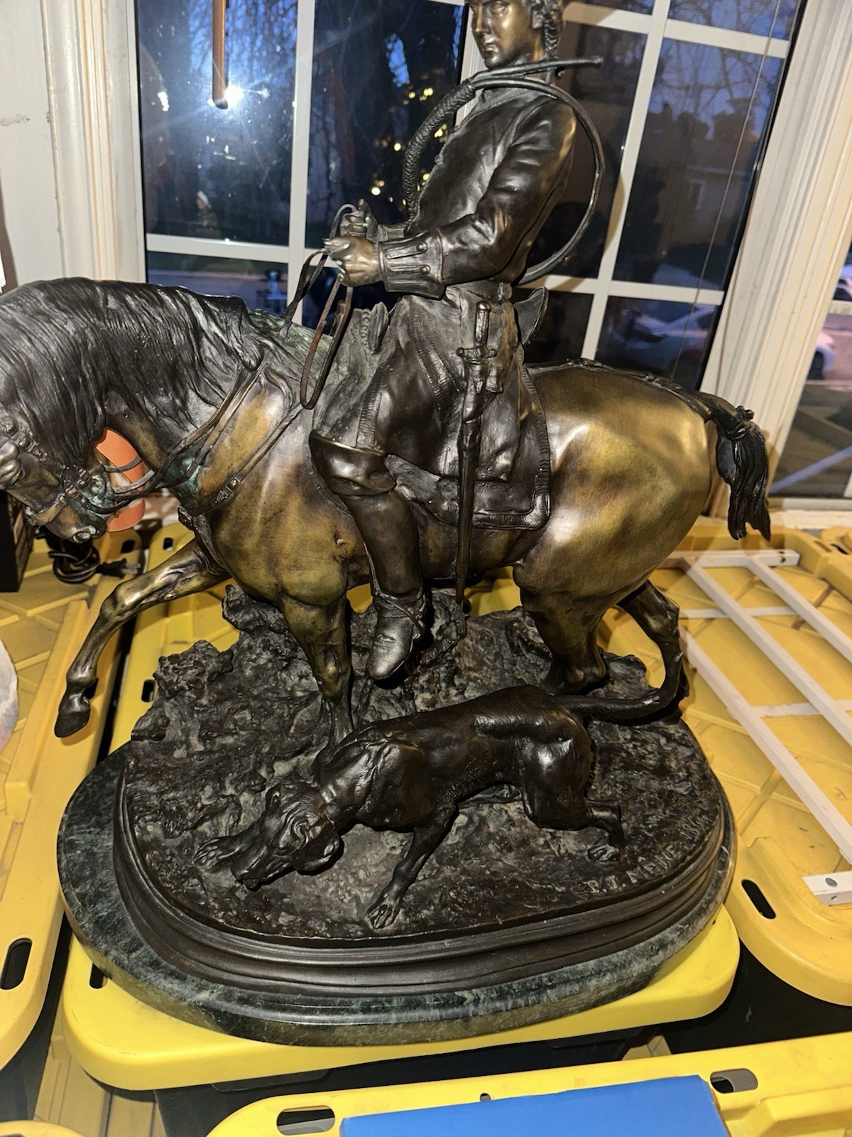 ANTIQUE SCULPTURE, BRONZE, PIERRE-JULES MENE &lsquo;THE HUNTSMAN’ 1864