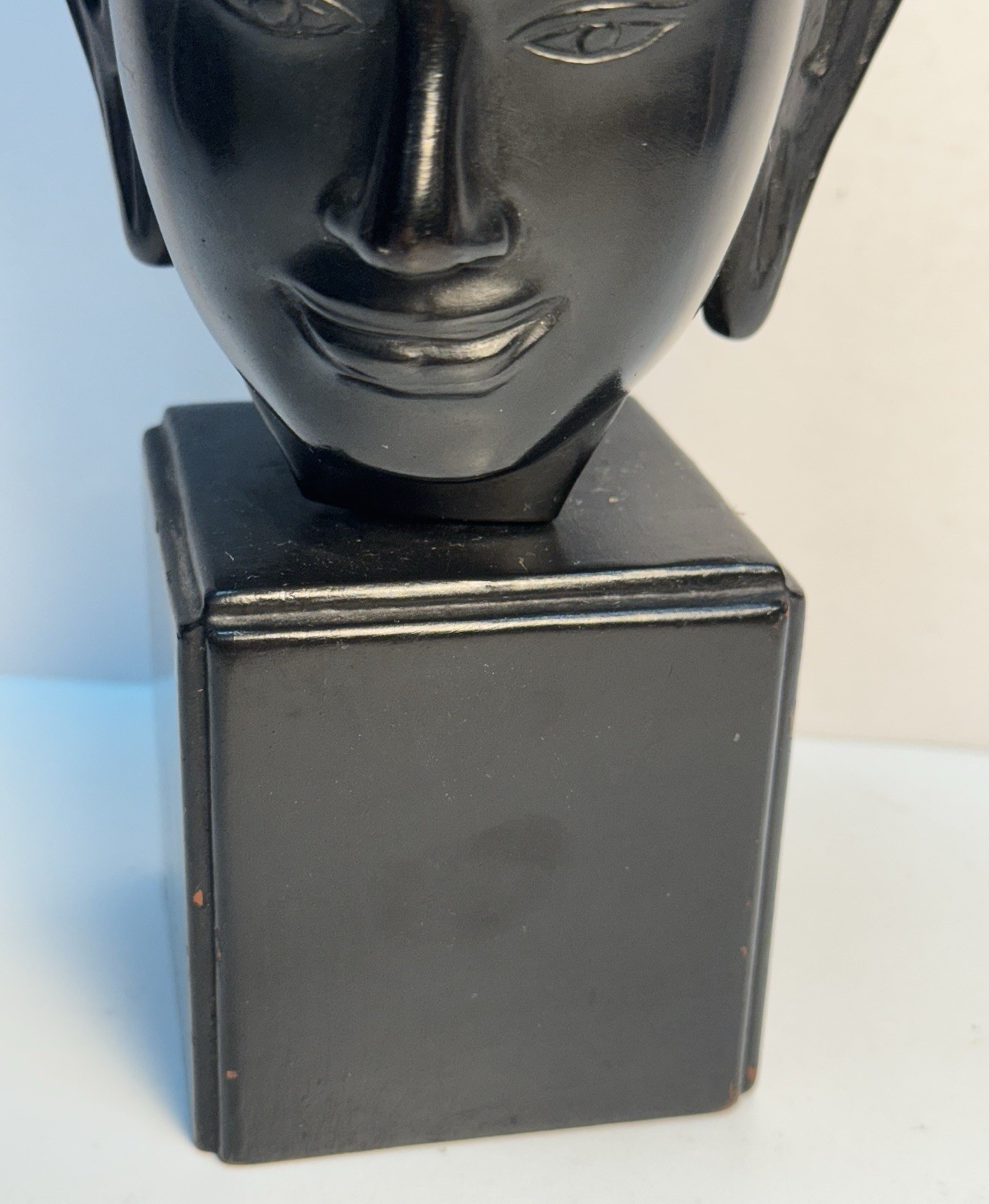 Ngyuen Thanh Le MCM Vietnamese Heavy Bronze Bust Sculpture Traditional Headdress
