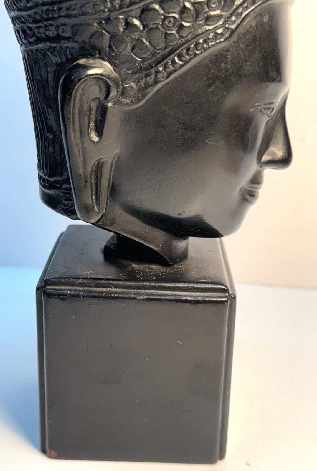 Ngyuen Thanh Le MCM Vietnamese Heavy Bronze Bust Sculpture Traditional Headdress