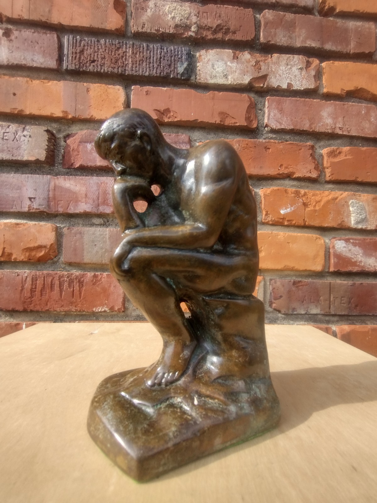 MCM Auguste Rodin The Thinker Statue Heavy Cast Bronze Alloy Seated Man Sculptur