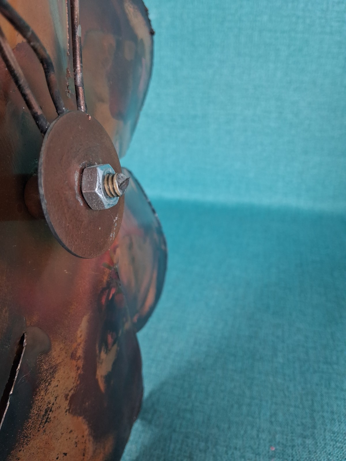 Vintage MCM Heavy Copper & Brass Wall Art Sculpture Flowers and Leaves 18&Prime;